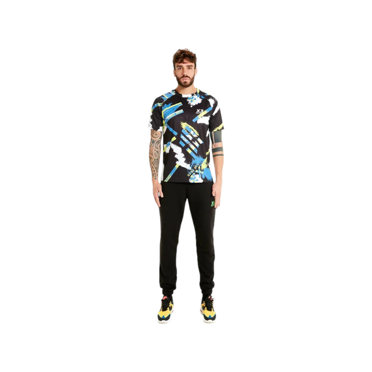 Pantalone Inghilterra Nero e Verde Fluo