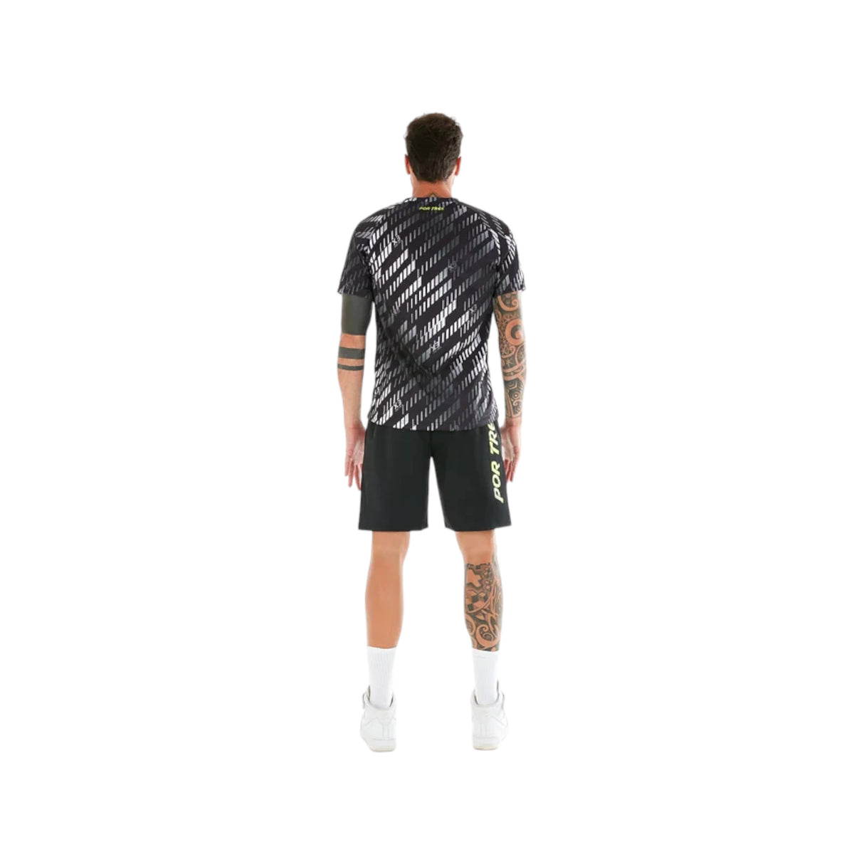 Pantaloncino La Nucia Uomo Nero logo Fluo