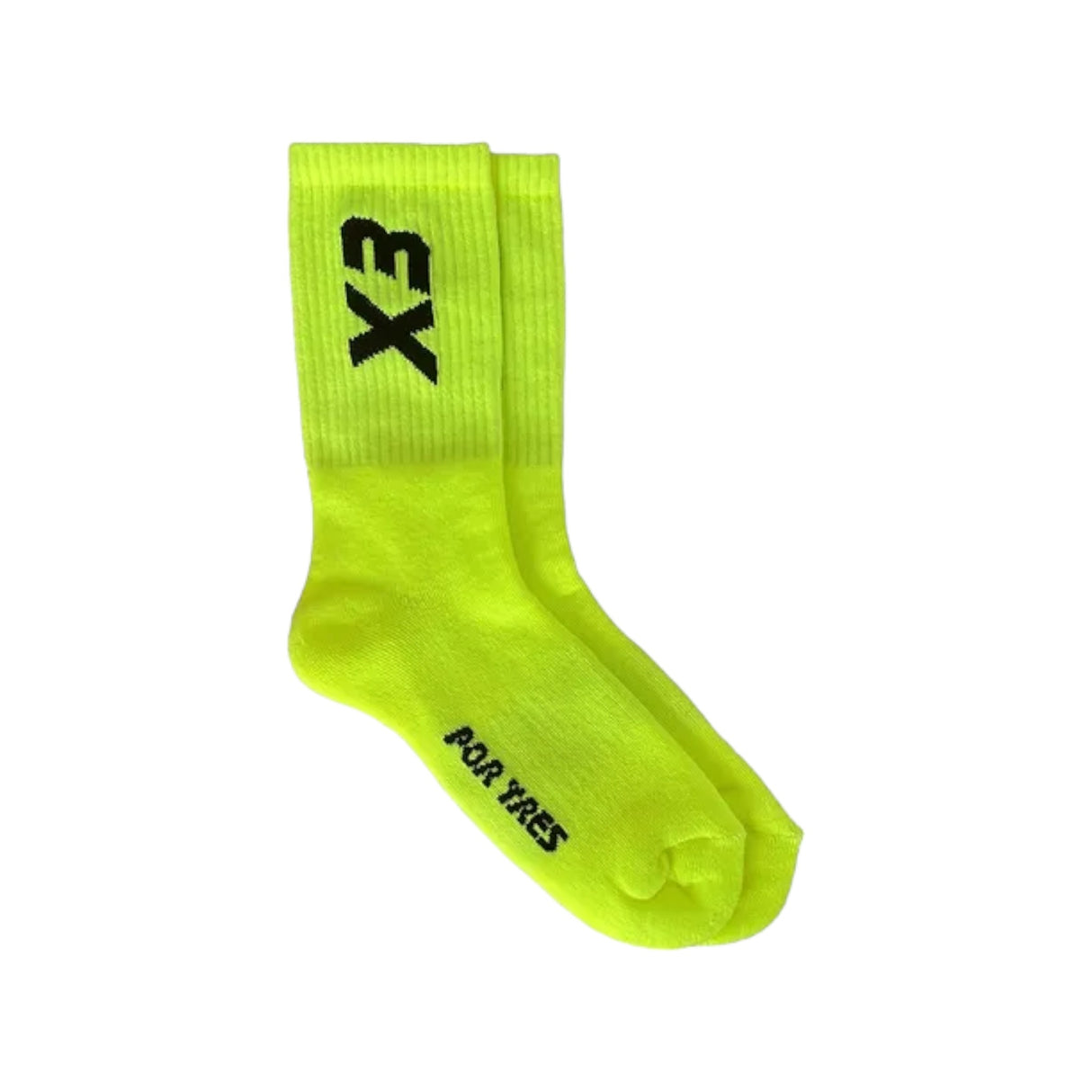 Calze medie Giallo Fluo con scritta Nera