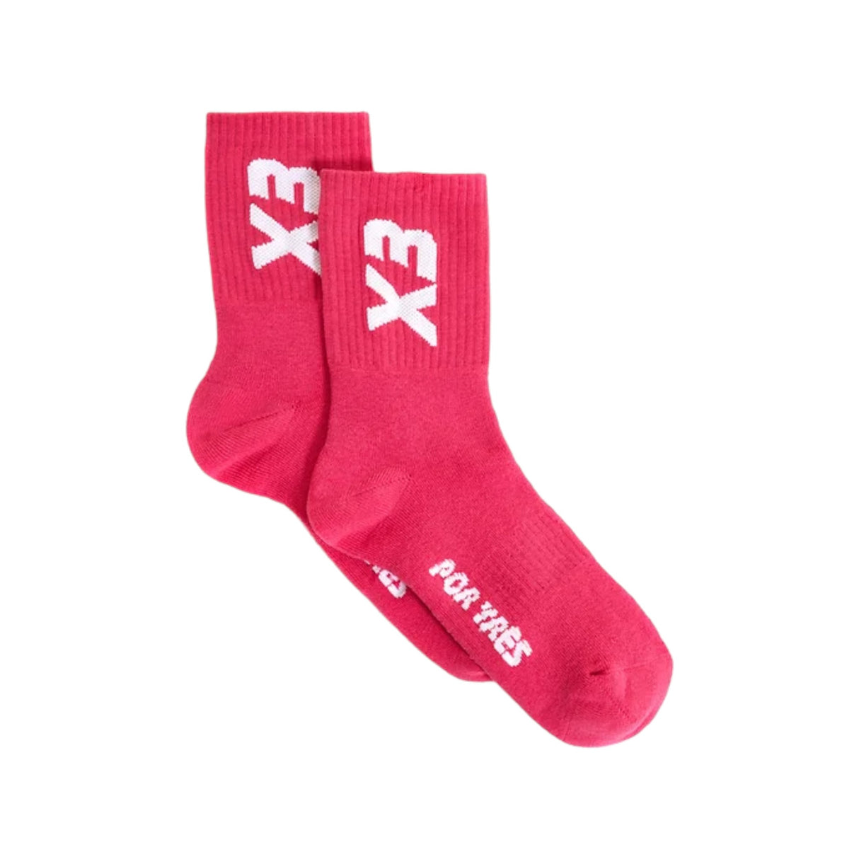 Calze medie Fucsia con scritta Bianca