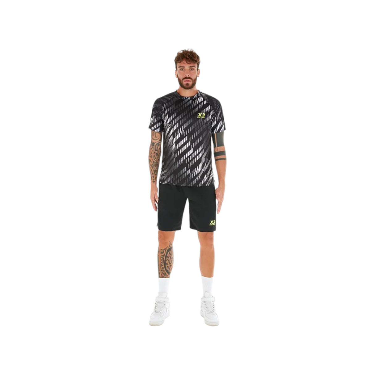 Pantaloncino La Nucia Uomo Nero logo Fluo