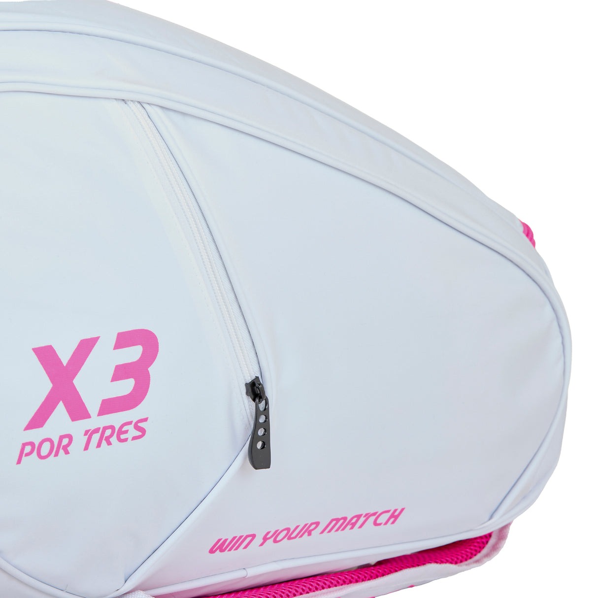 Borsone bianco logo fucsia Bahia