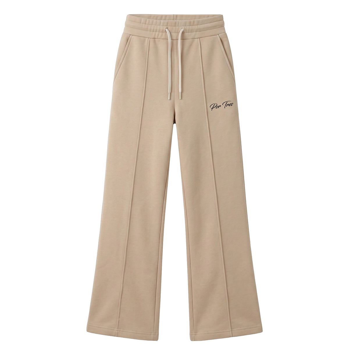 ALBERTA Beige - Pantalone felpa donna X3 Por Tres – modello a zampa