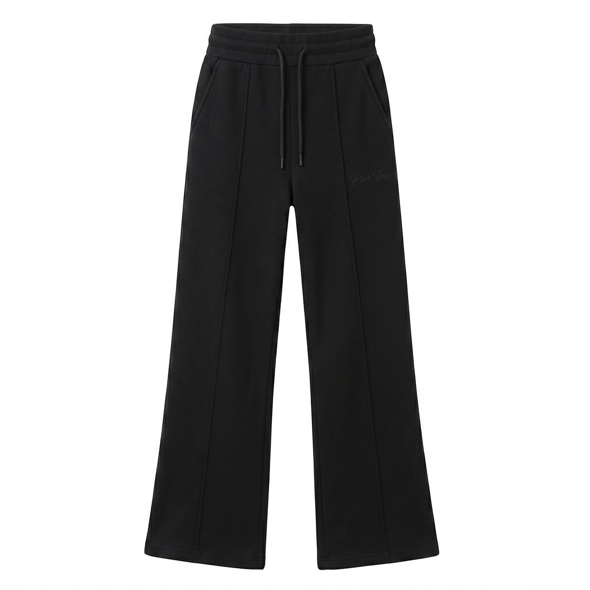 ALBERTA Nero - Pantalone felpa donna X3 Por Tres – modello a zampa