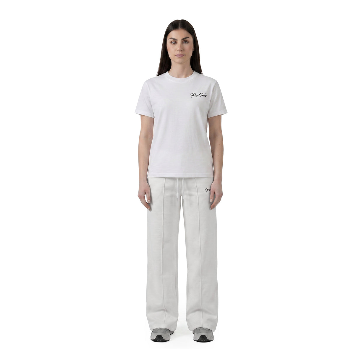 ALBERTA Off White - Pantalone felpa donna X3 Por Tres – modello a zampa