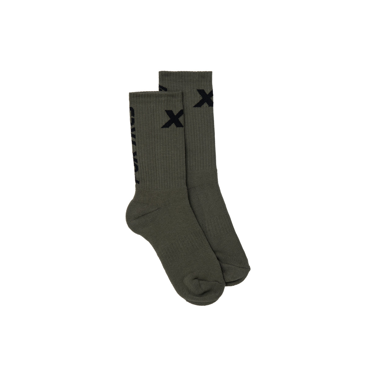 Calze lunghe Verde Militare con scritta Nera
