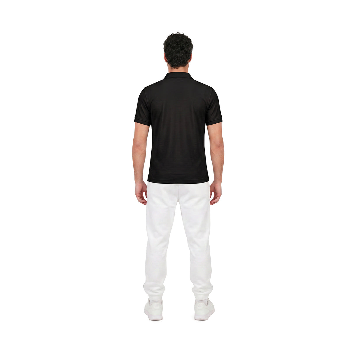 CRETA Polo unisex nero in cotone piquet