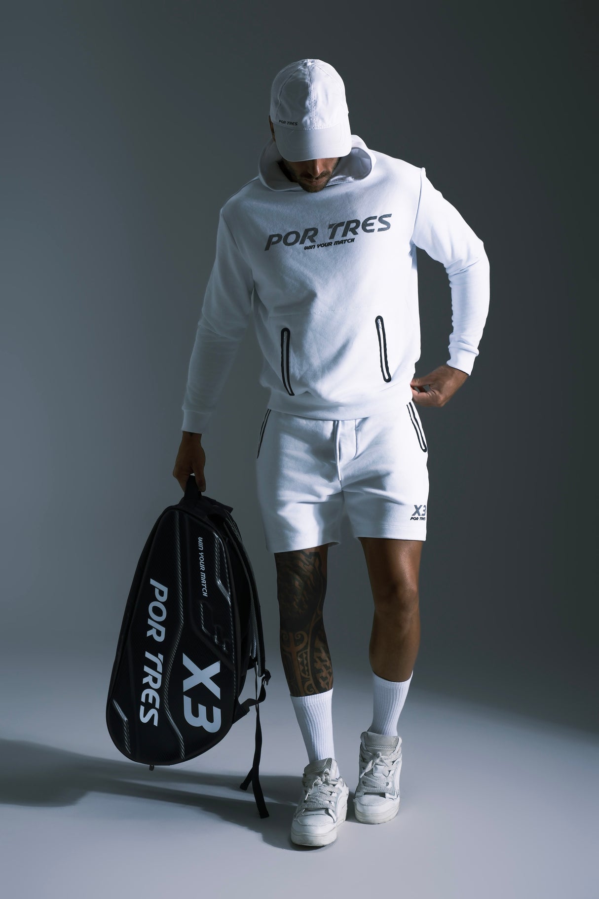 Felpa Peru' Unisex Bianca con logo Nero