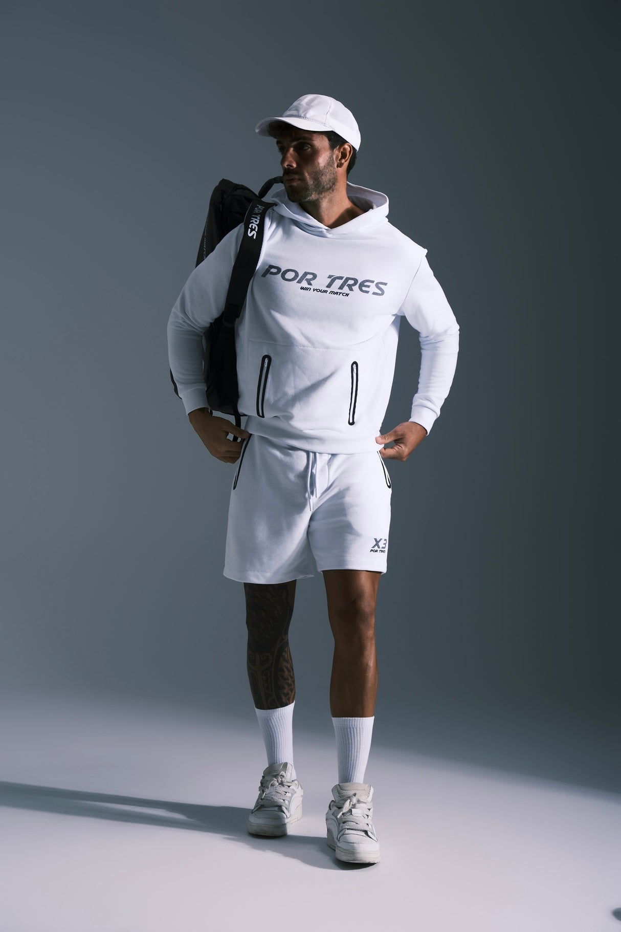 Felpa Peru' Unisex Bianca con logo Nero