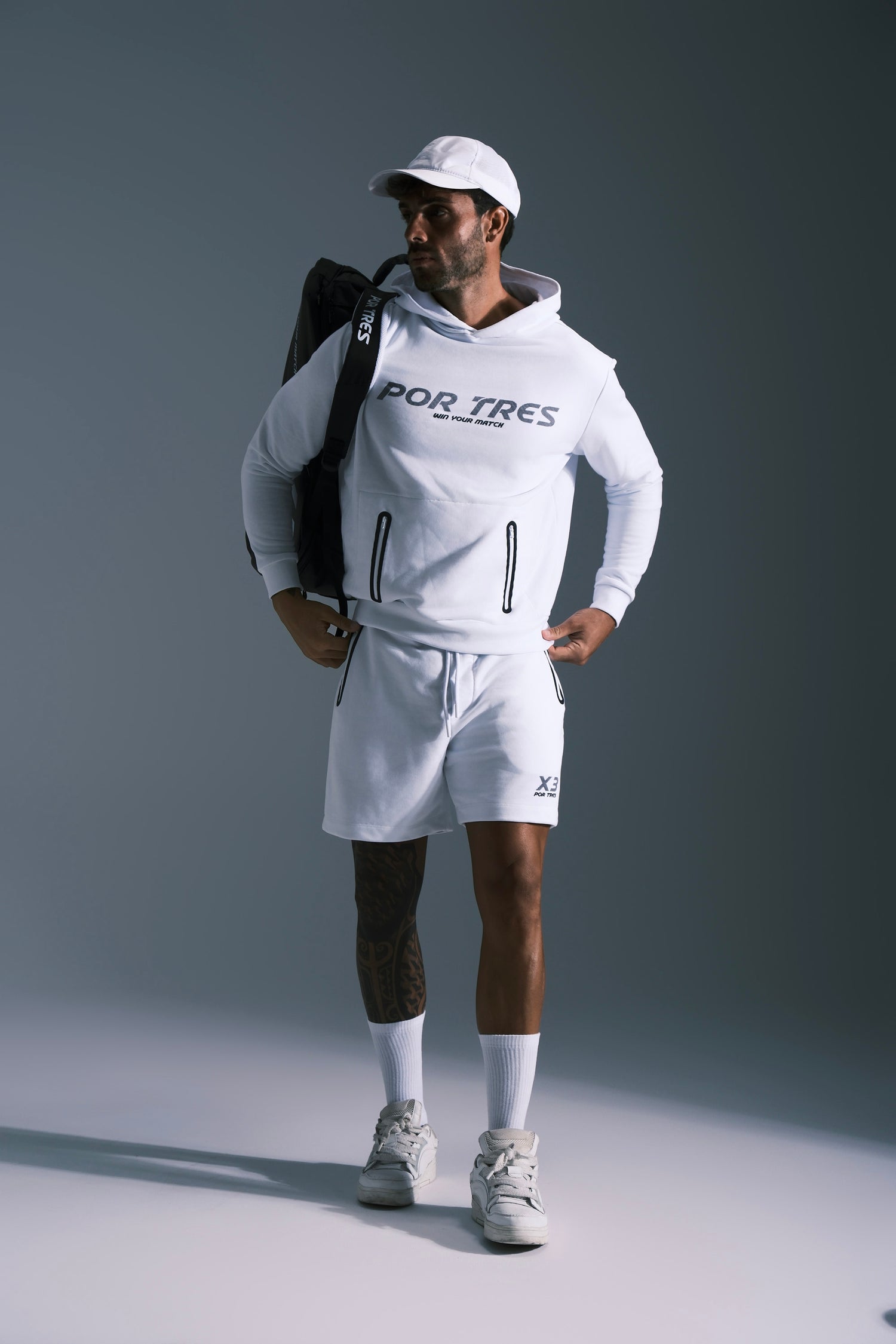 Felpa Peru' Unisex Bianca con logo Nero