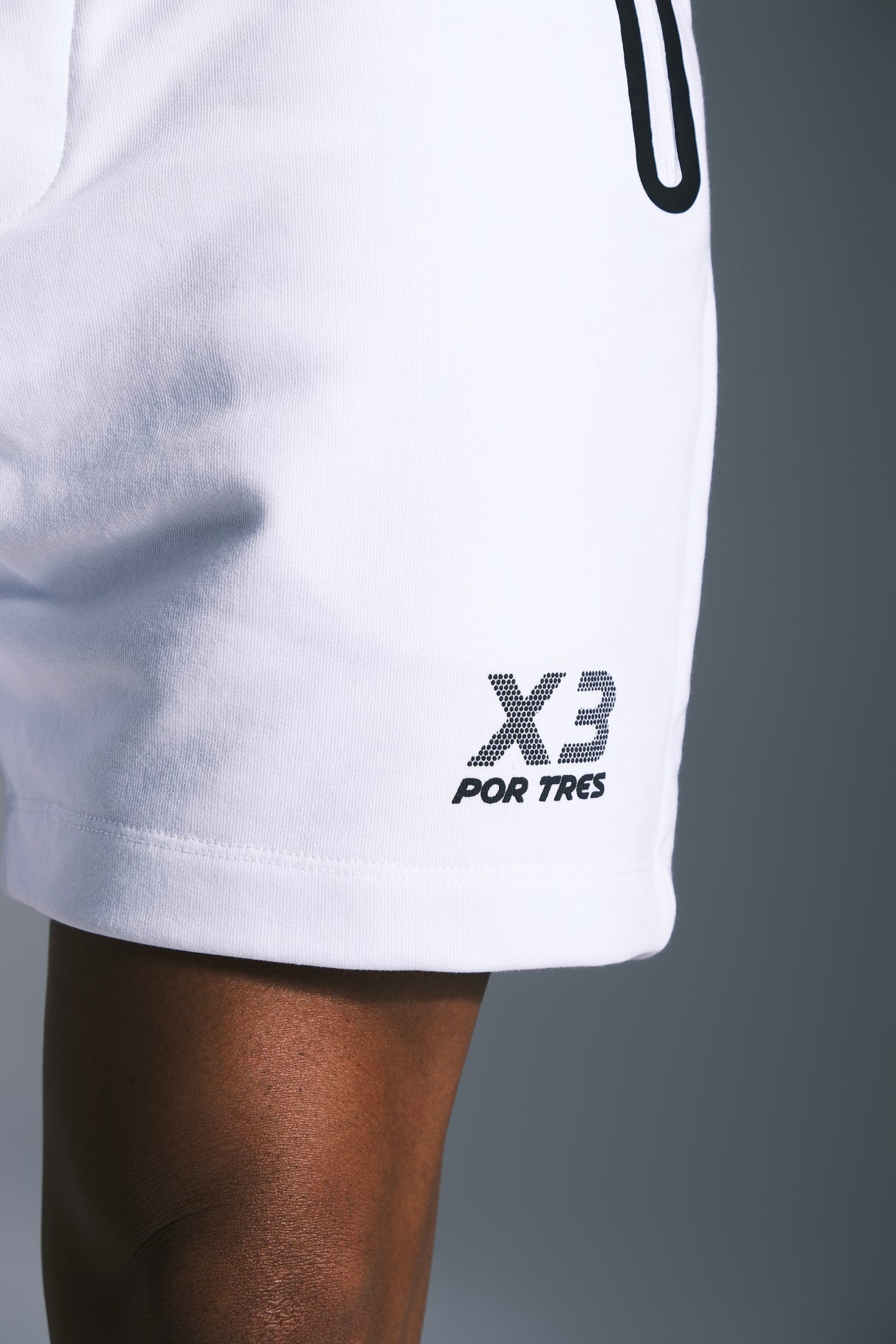 Pantaloncino Porto Rico Uomo Bianco con logo Nero 100% Cotone