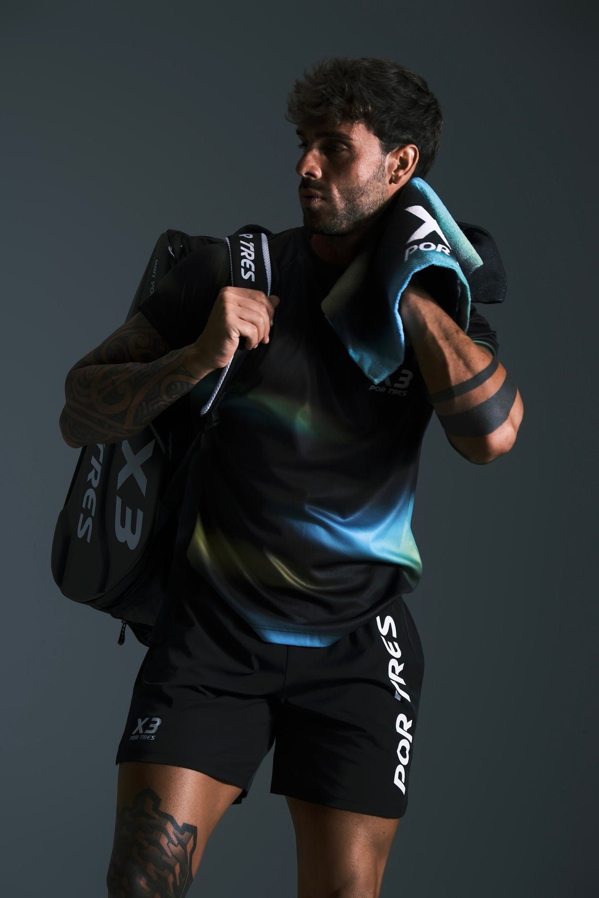 Pantaloncino Barcellona Uomo Nero logo Bianco