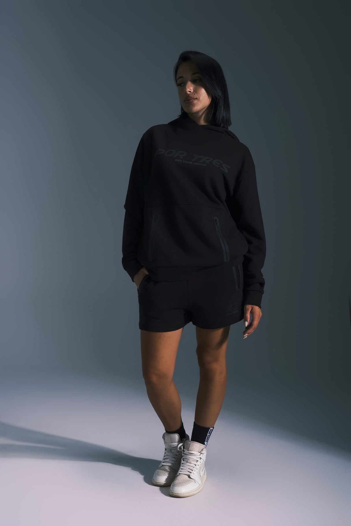 Felpa Peru' Unisex Nera con logo Nero