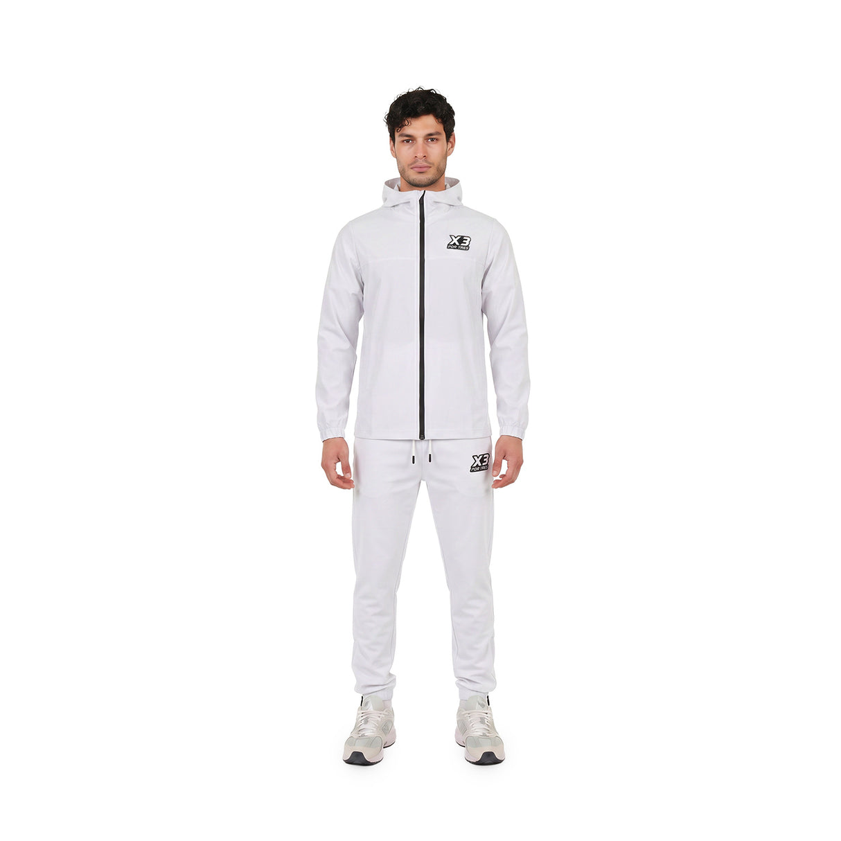 GEORGIA Bianco- Pantalone in nylon con zip alle caviglie- mid season