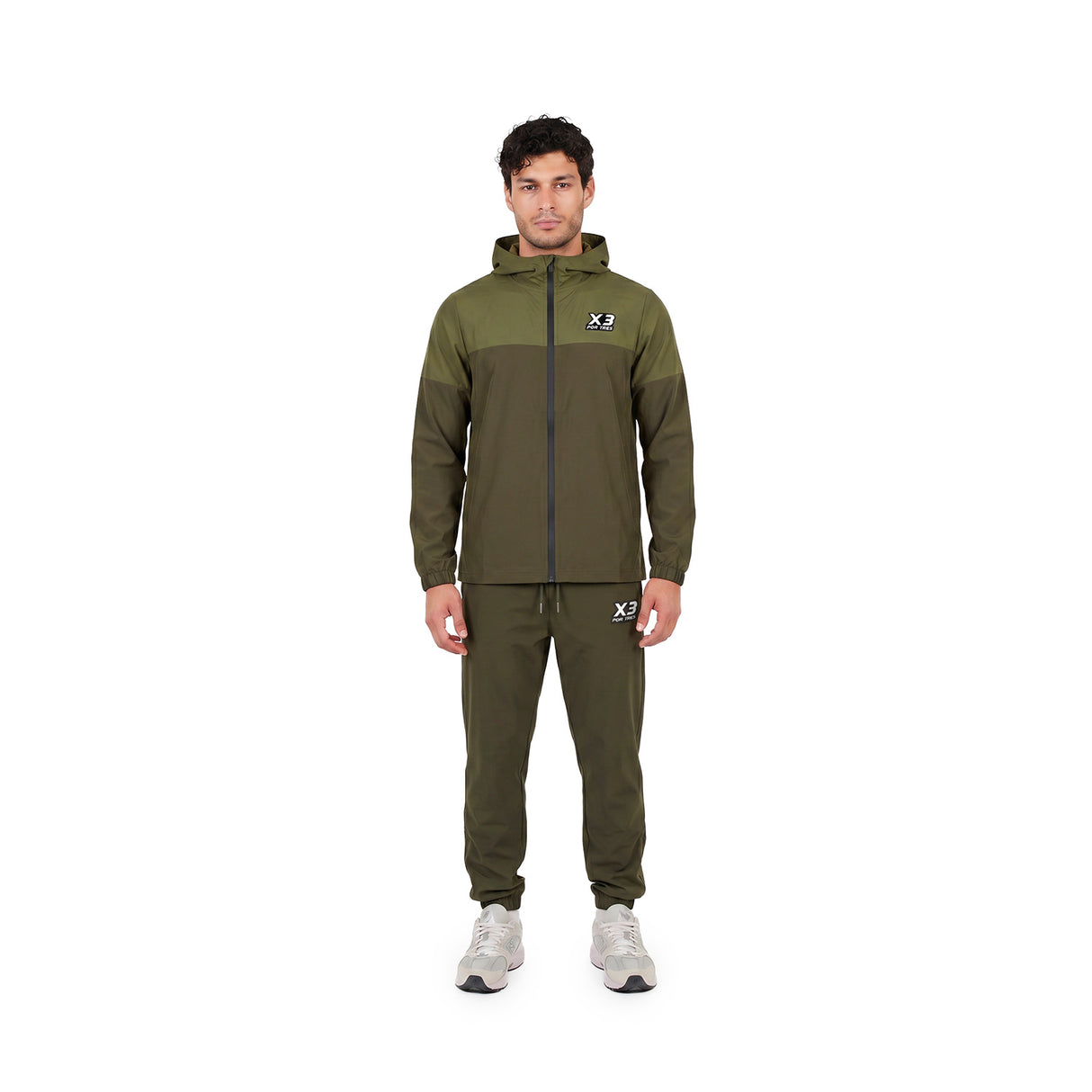 GEORGIA Verde Militare- Pantalone in nylon con zip alle caviglie- mid season