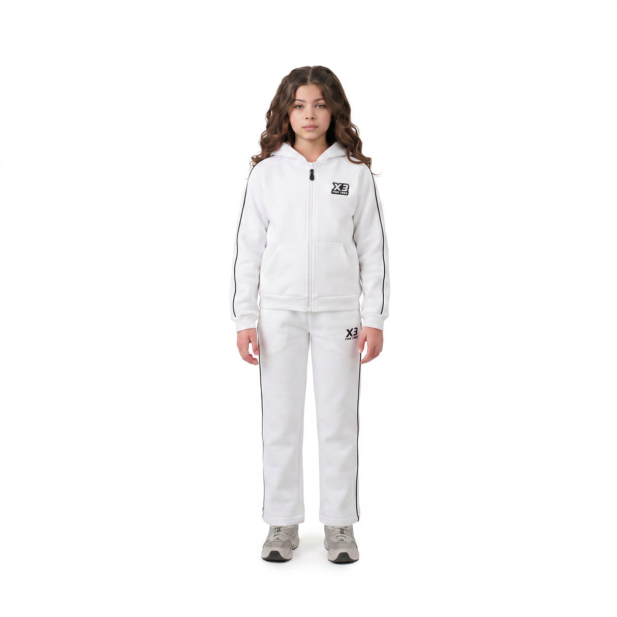 HOUSTON Bianca Felpa full zip con cappuccio
