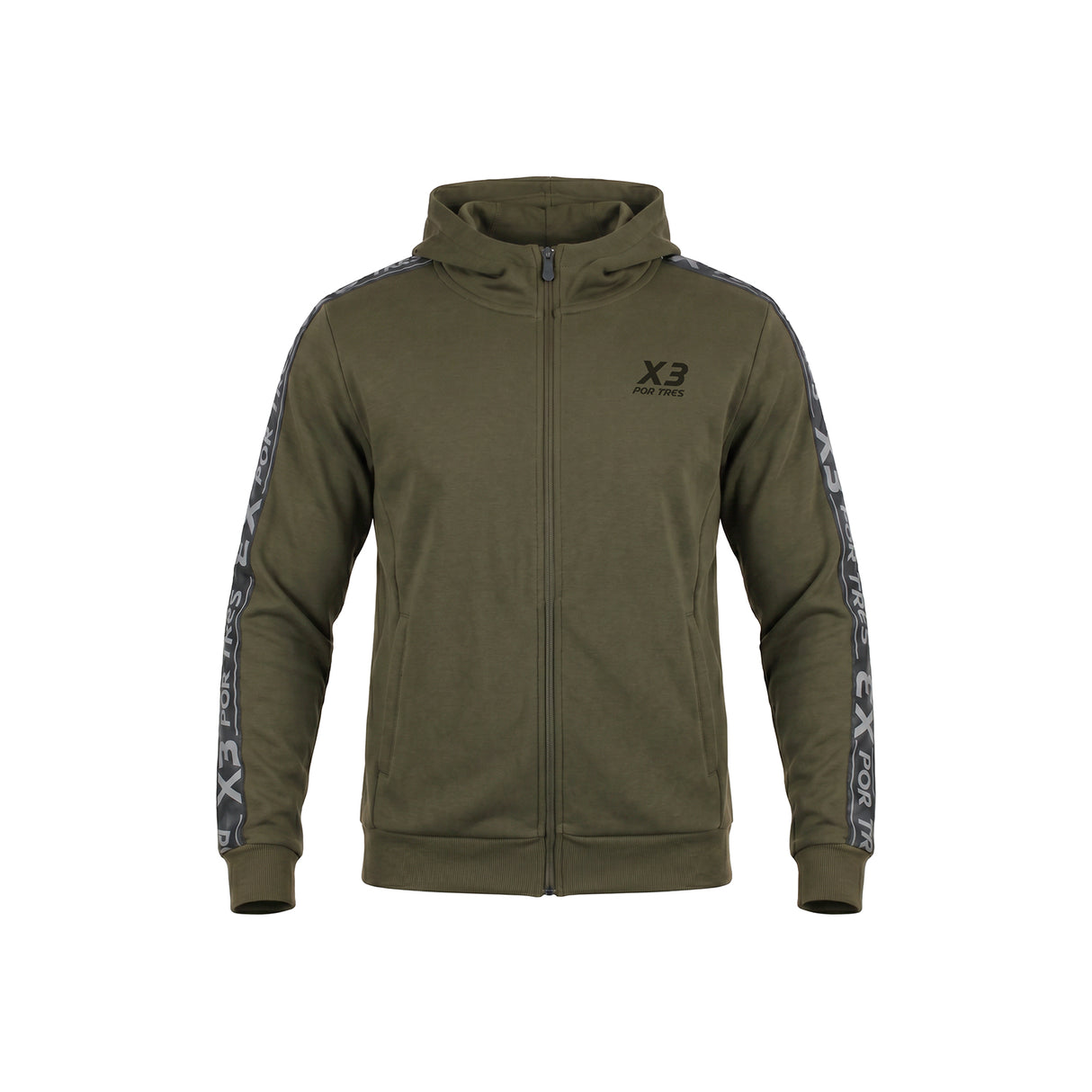 INDIANA Verde Militare - Giacca full zip in cotone tecnico- mid season