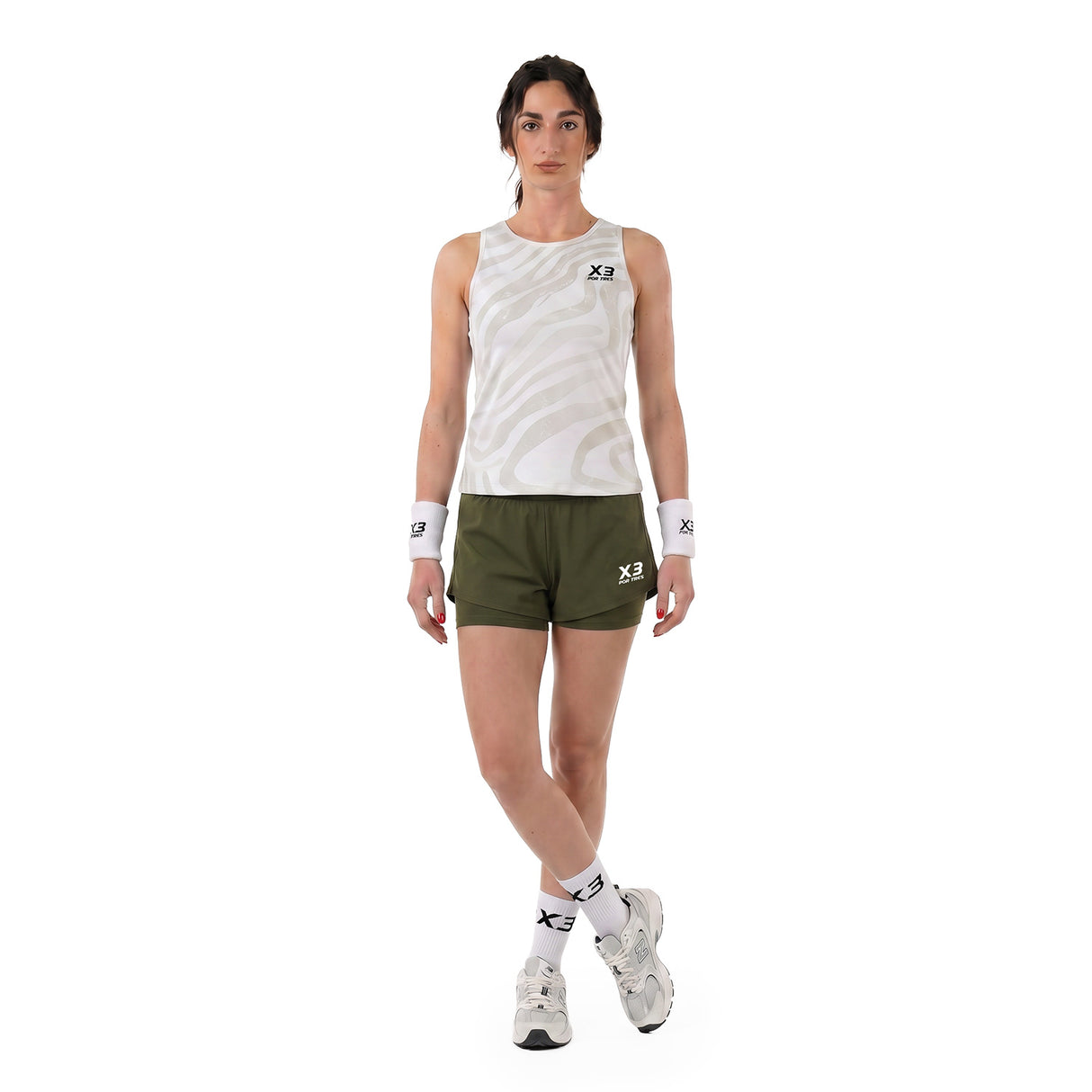 JAEN Verde Militare Pantaloncino Donna