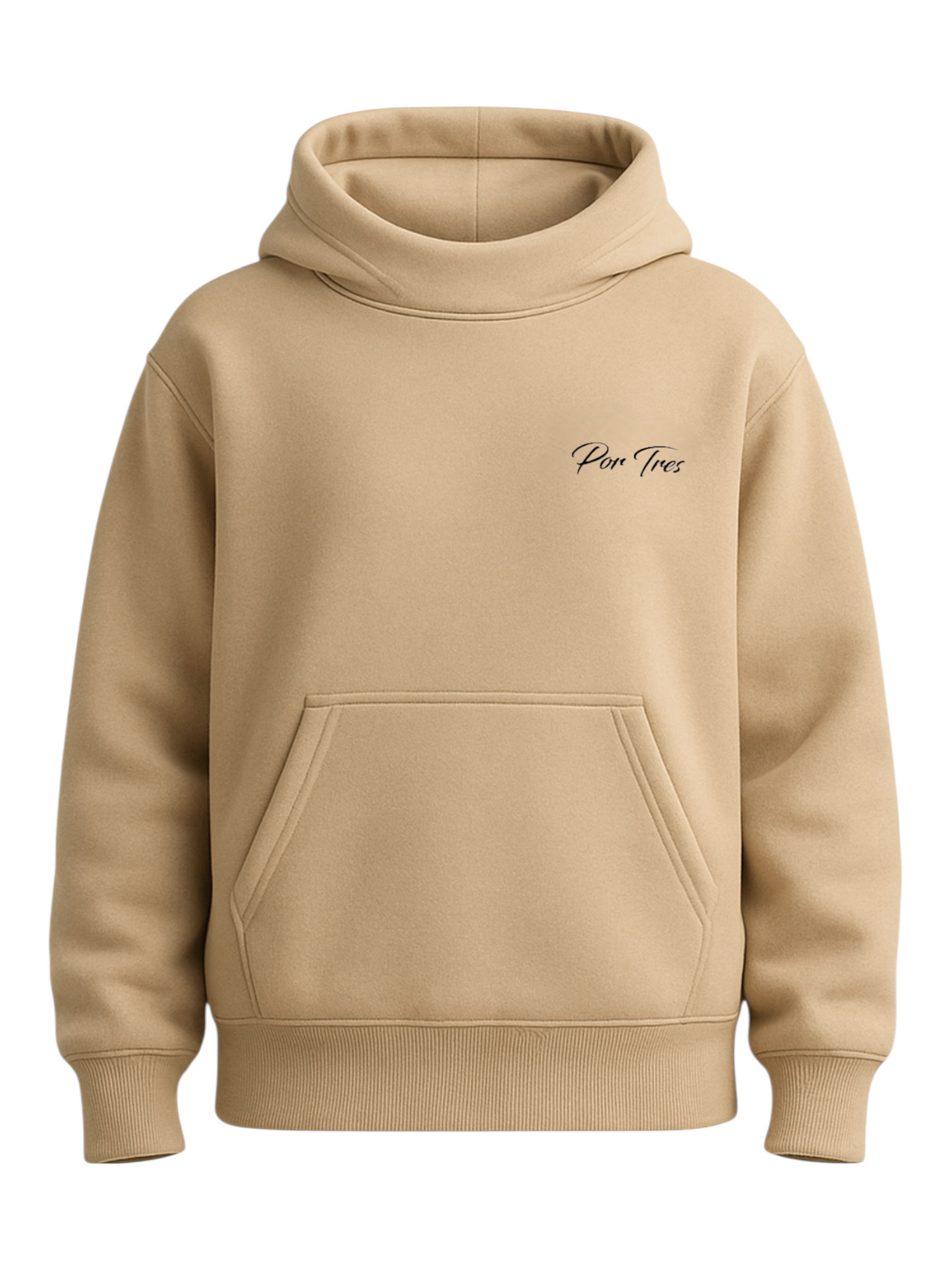 Felpa beige donna Montreal X3 Por Tres – con cappuccio e tasca