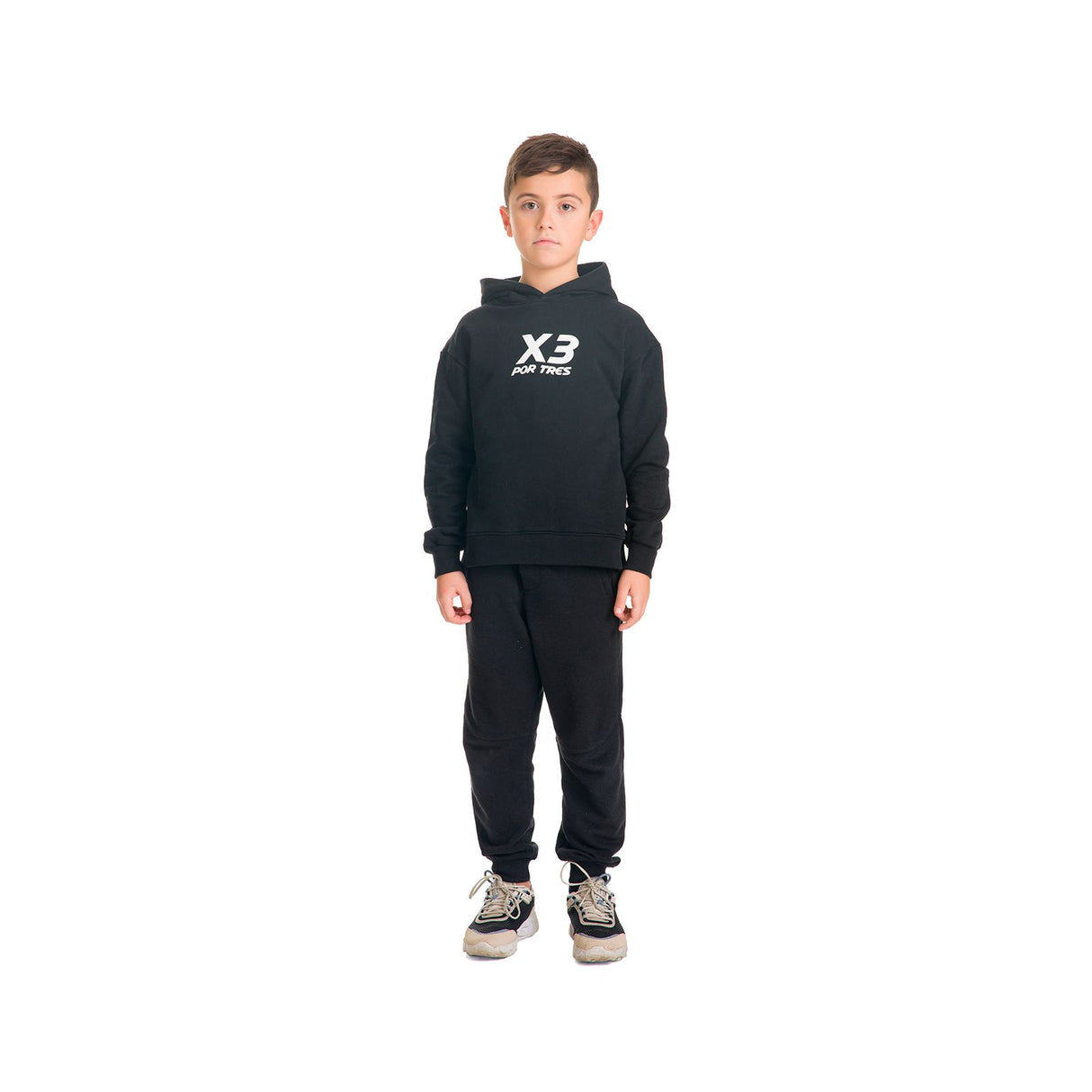 Felpa con cappuccio Poland Kids Nera