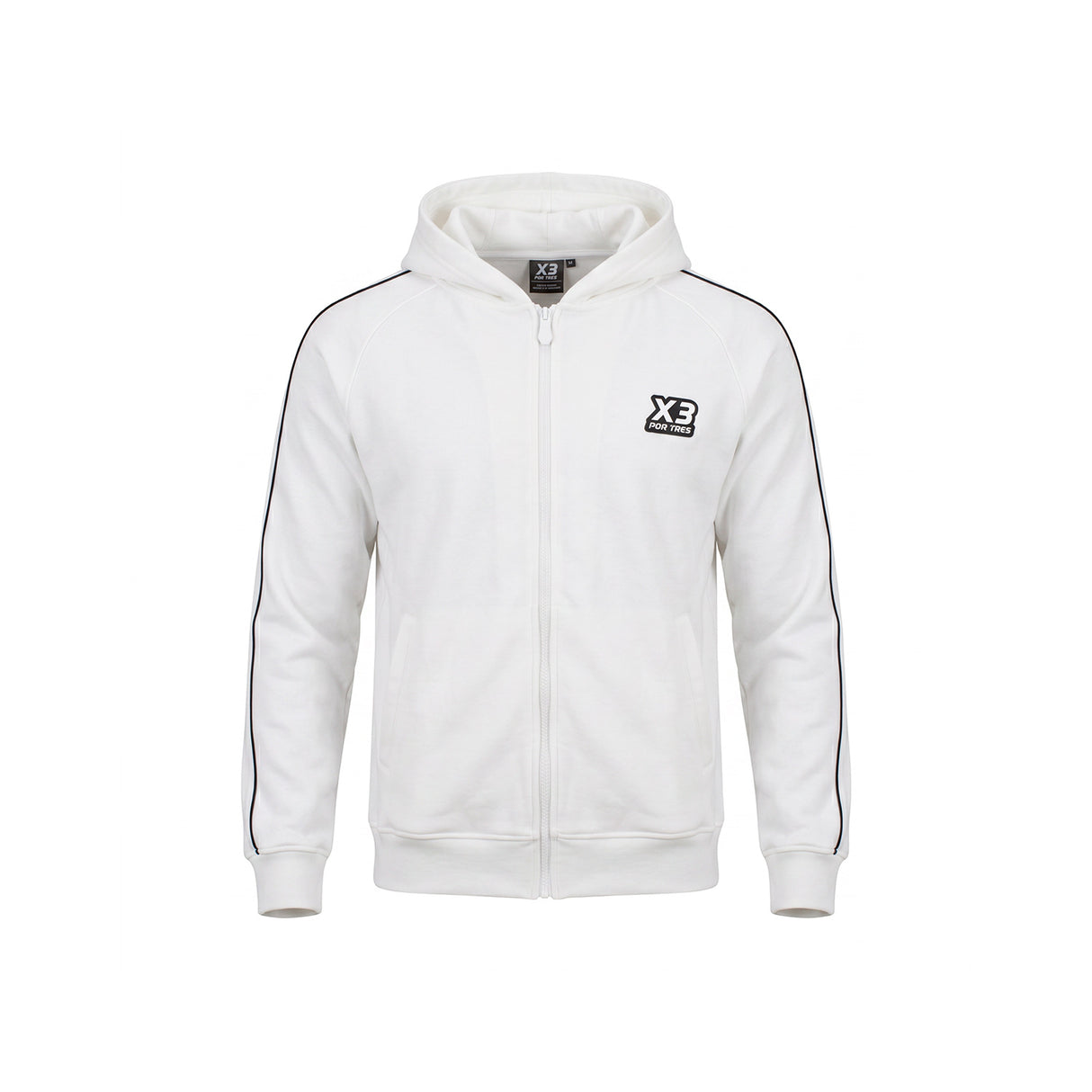 NEVADA Bianco - Felpa full zip in cotone caldo