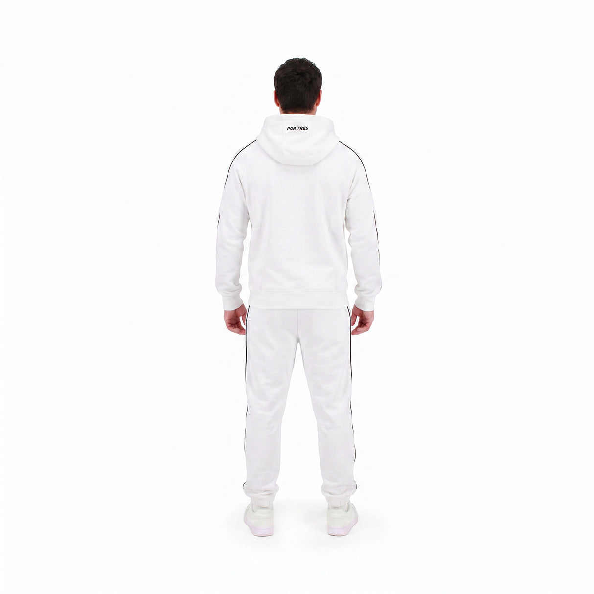 NEVADA Bianco - Felpa full zip in cotone caldo