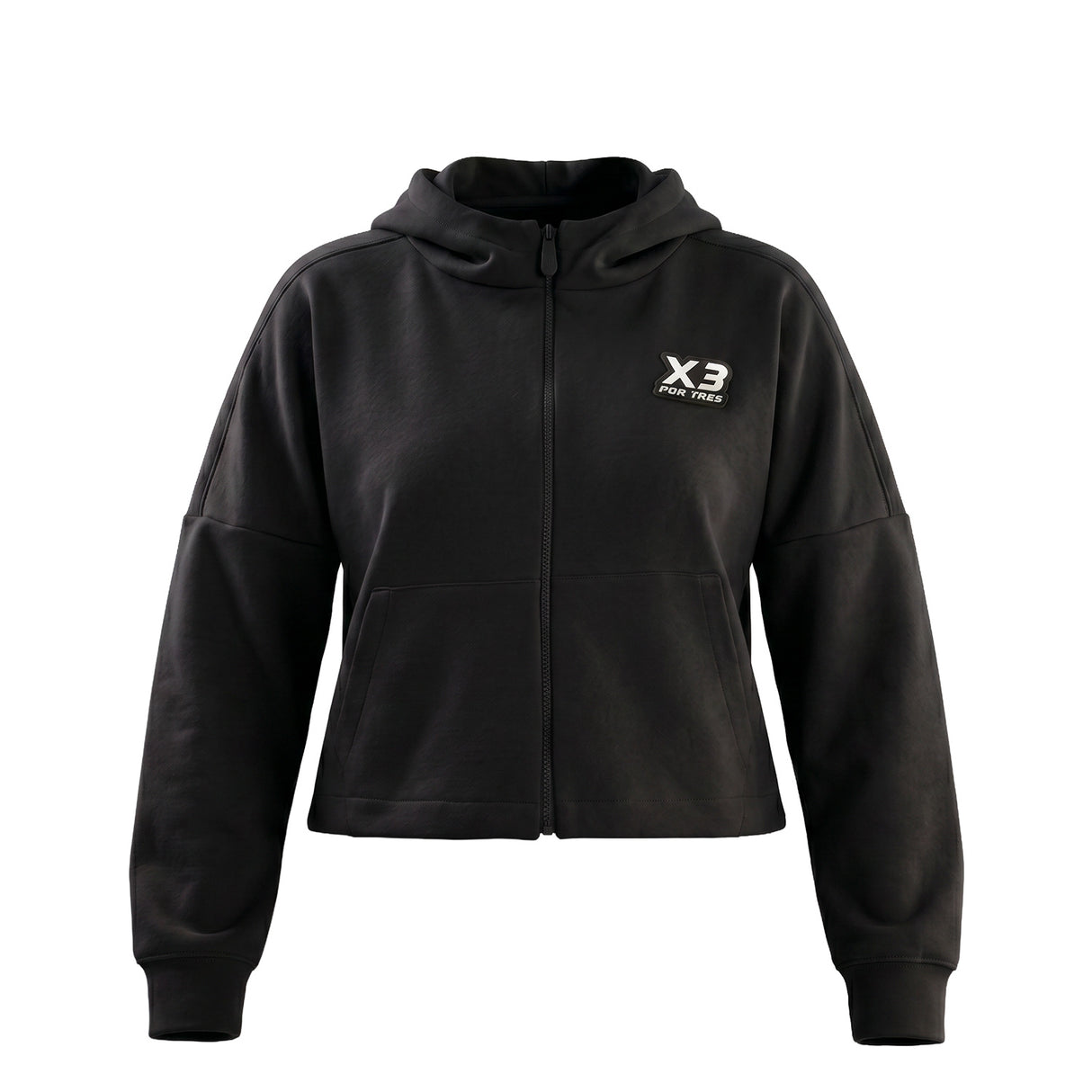 ONTARIO Nero Felpa crop donna con cappuccio