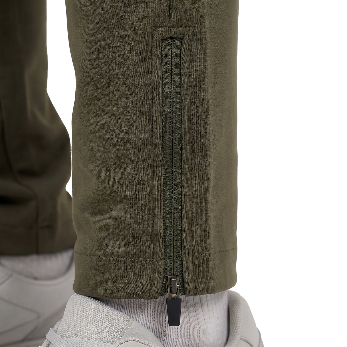 OHIO Verde Militare - Pantalone in cotone tecnico con zip alle caviglie