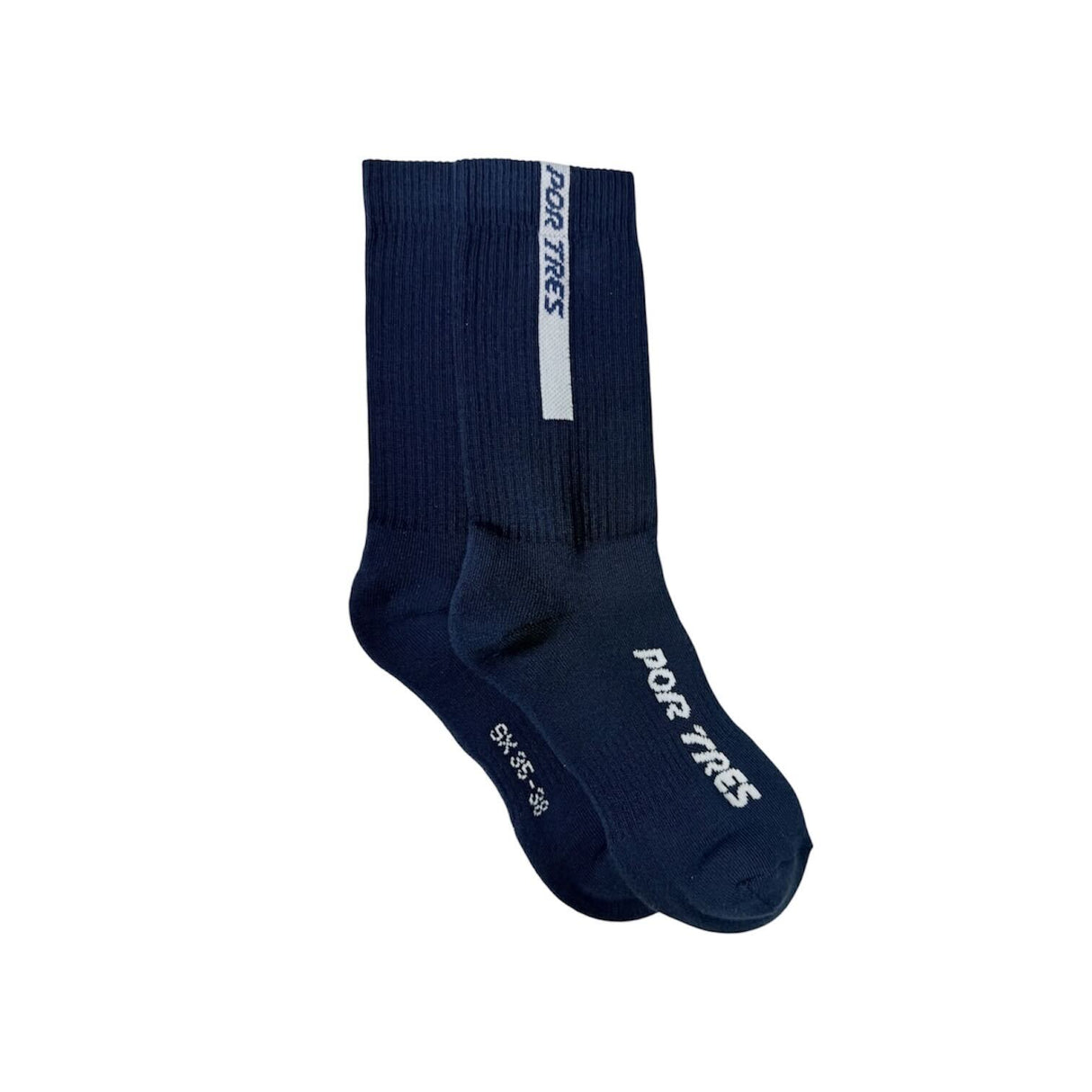 Calze lunghe Blu con Logo Bianco 100% Cotone