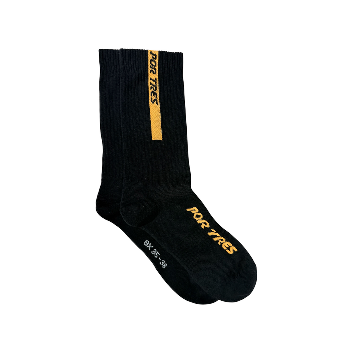 Calze lunghe Nere con Logo Arancione 100% Cotone