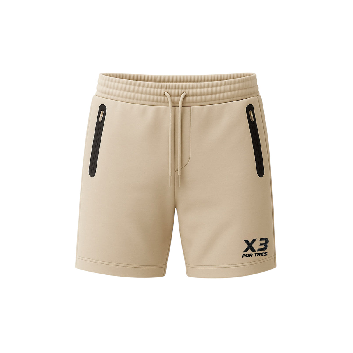 Pantaloncino Porto Rico Uomo Sabbia con logo Nero 100% Cotone