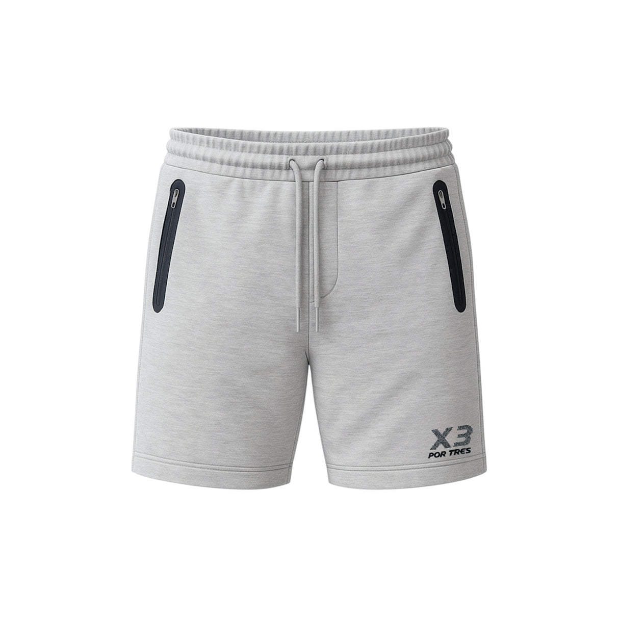 Pantaloncino Porto Rico Uomo Grigio con logo Nero 100% Cotone