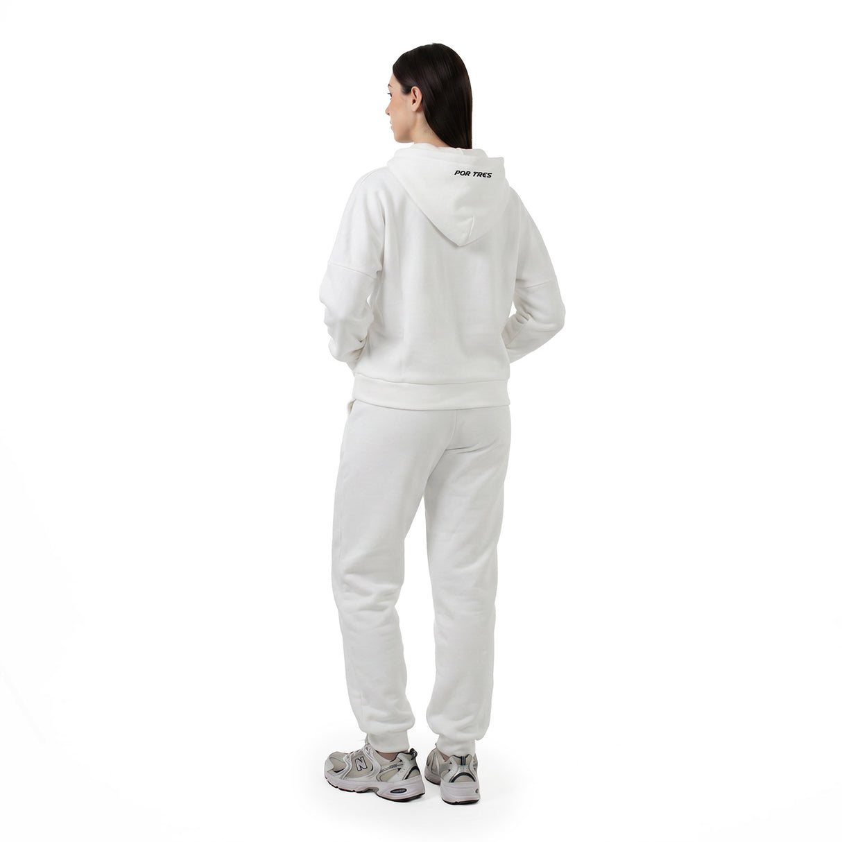 QUEBEC Off-White - Felpa donna cappuccio e zip