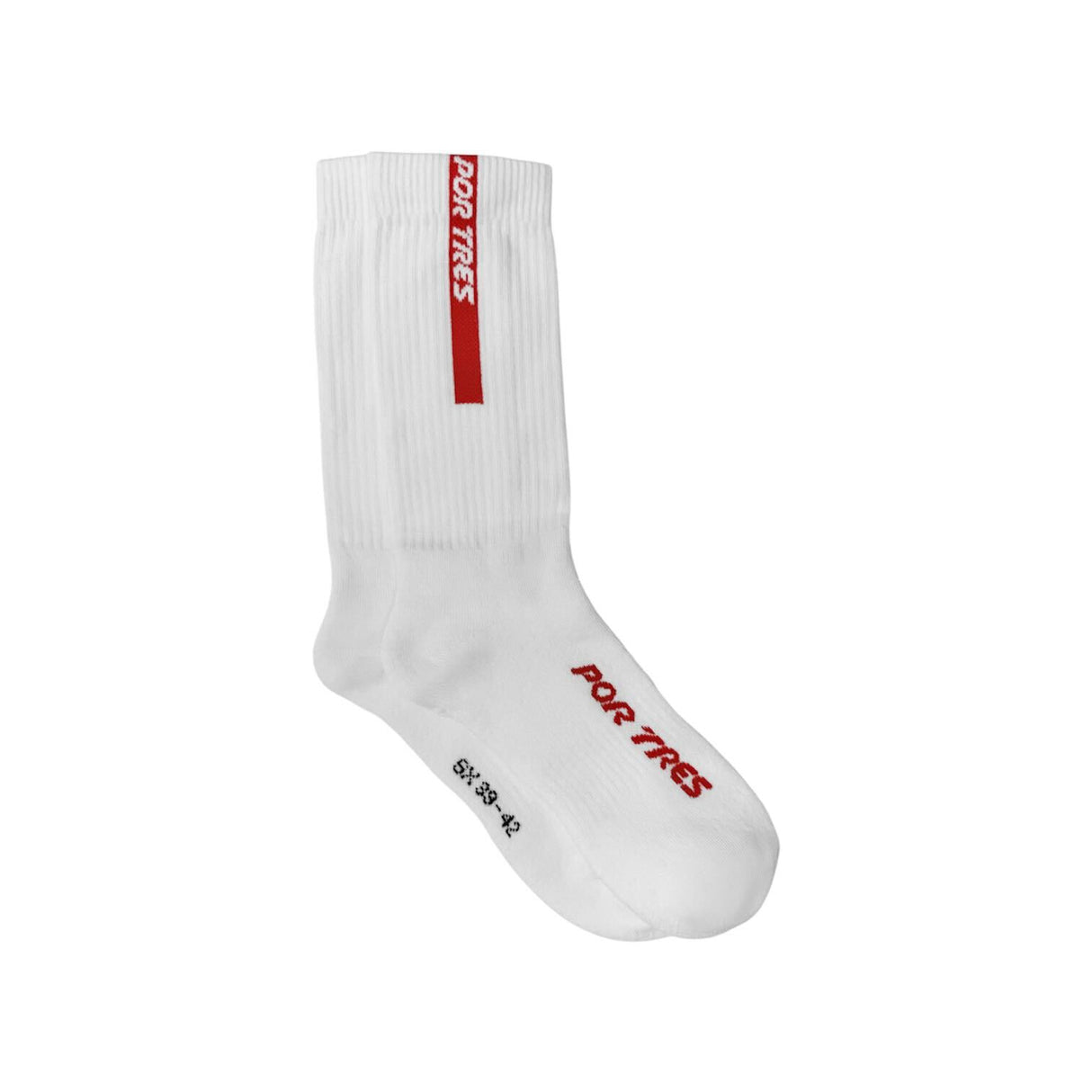 Calze lunghe Bianche con Logo Rosso 100% Cotone