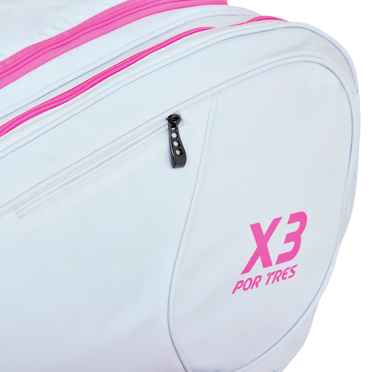 Borsone bianco logo fucsia Bahia