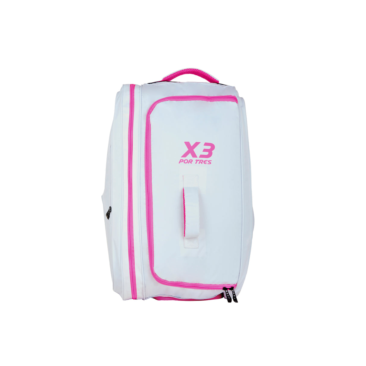 Borsone bianco logo fucsia Bahia