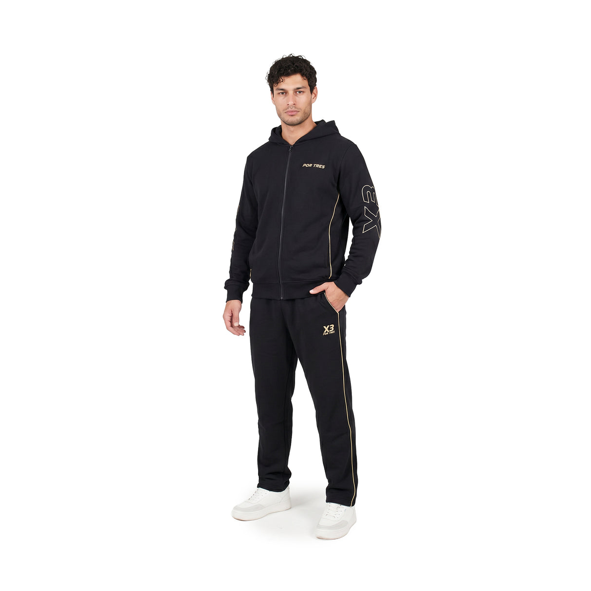 ARIZONA Nero - Felpa full zip in cotone caldo