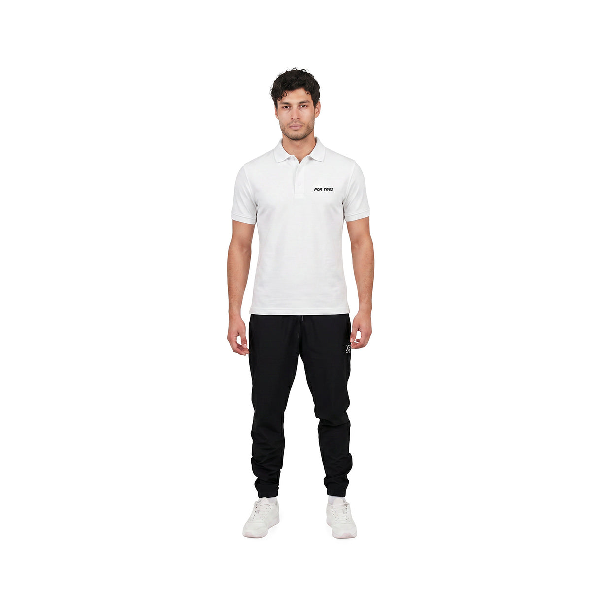 CRETA Polo unisex bianco in cotone piquet