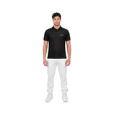 CRETA Polo unisex nero in cotone piquet