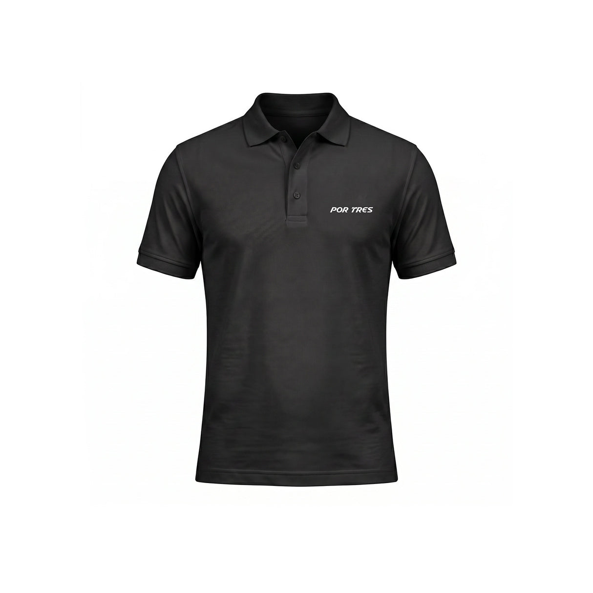 CRETA Polo unisex nero in cotone piquet