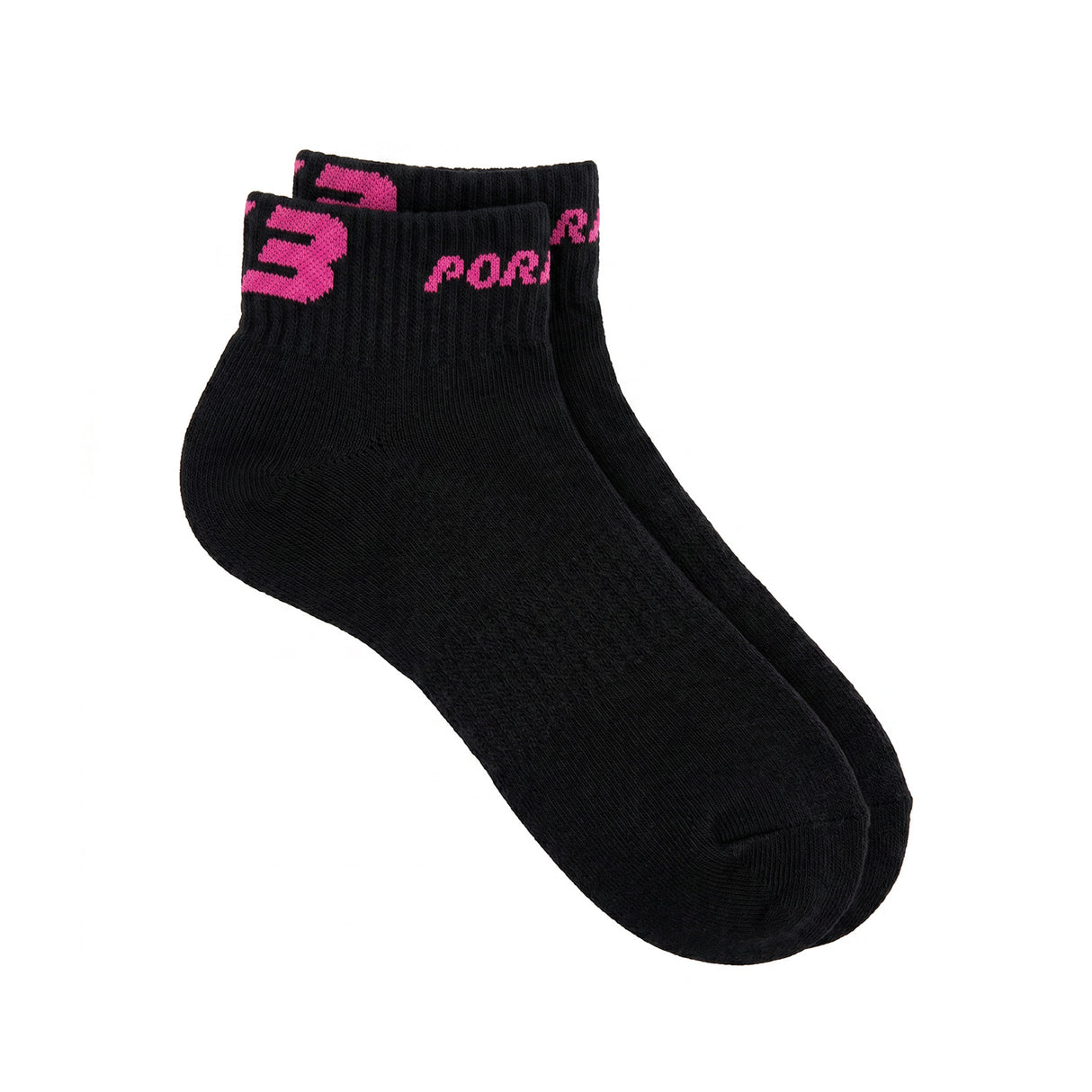 Calze CONFORT Corte Nere con Logo Fucsia