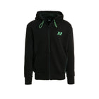 Felpa USA con cappuccio Nera con inserti Verde Fluo