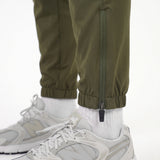GEORGIA Verde Militare- Pantalone in nylon con zip alle caviglie- mid season