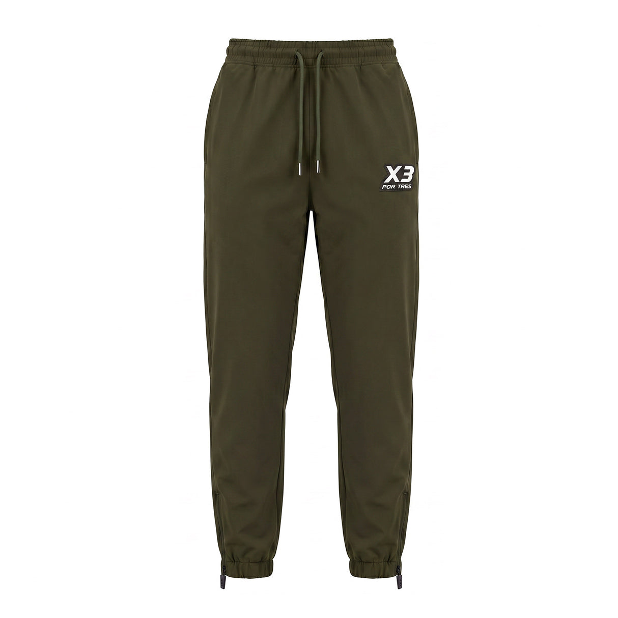 GEORGIA Verde Militare- Pantalone in nylon con zip alle caviglie- mid season