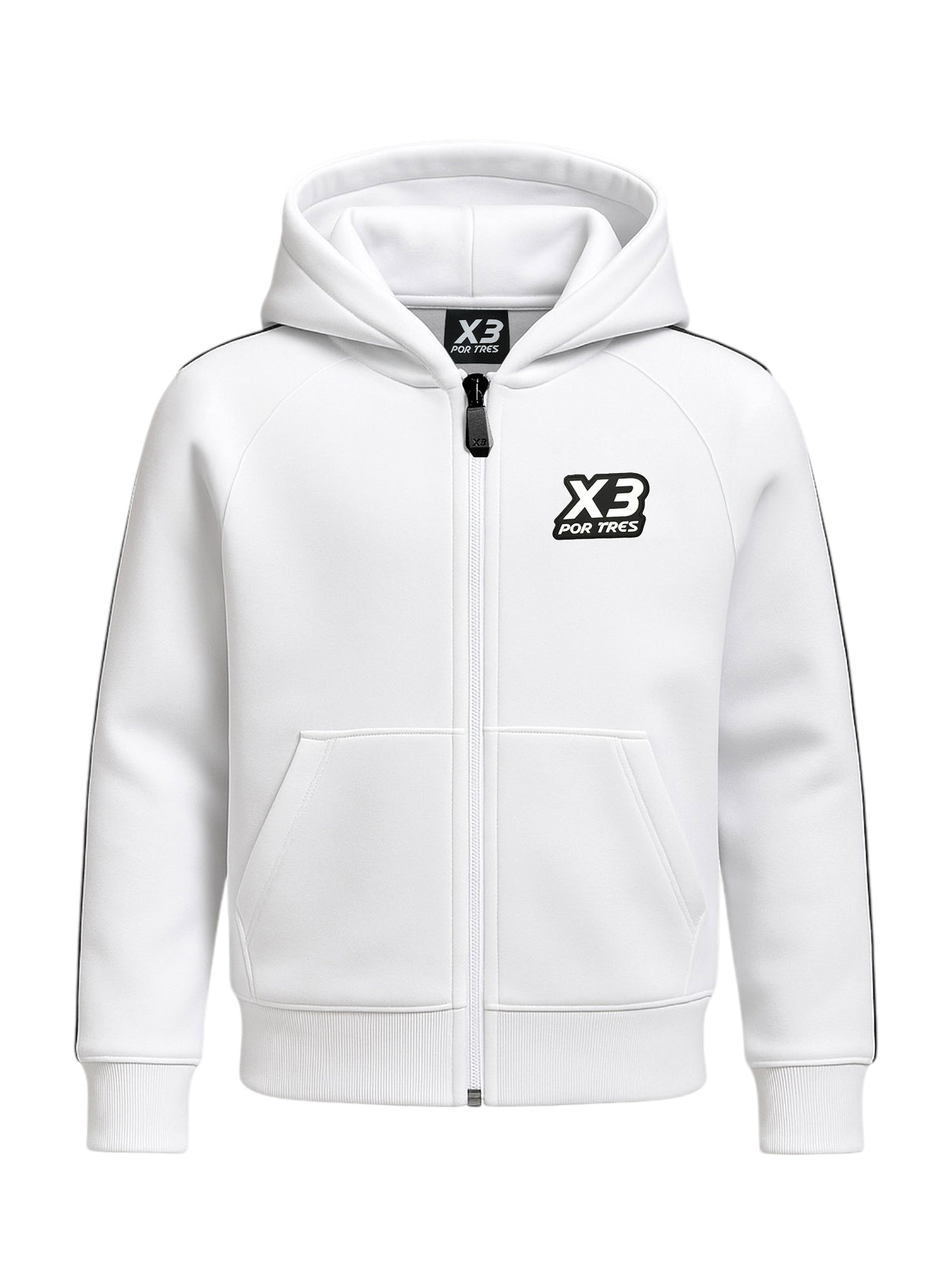 Felpa full zip con cappuccio Huston Bianca