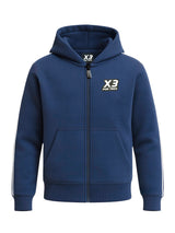 Felpa full zip con cappuccio Huston Blu