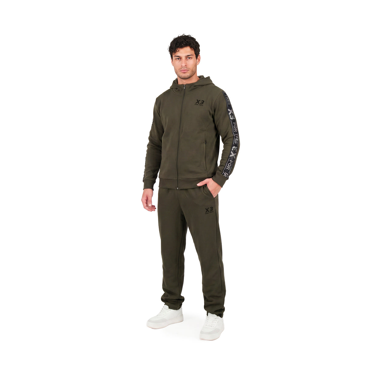 INDIANA Verde Militare - Giacca full zip in cotone tecnico- mid season