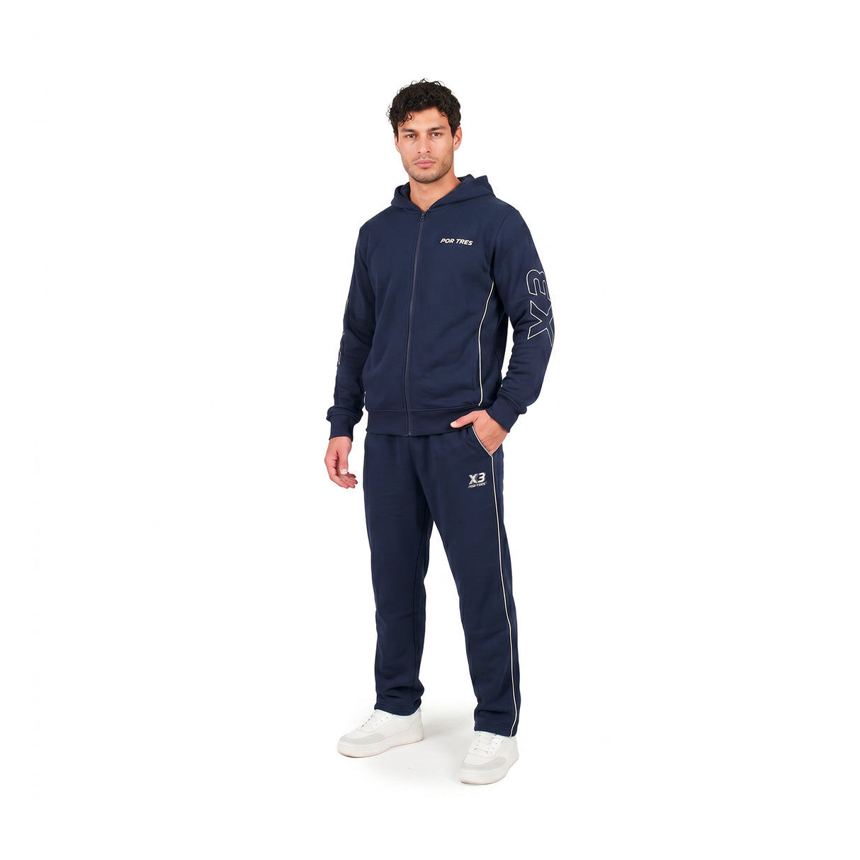 MONTANA Blu - Pantalone in caldo cotone con zip alle caviglie