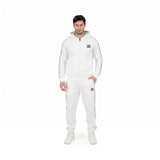 NEVADA Bianco - Felpa full zip in cotone caldo