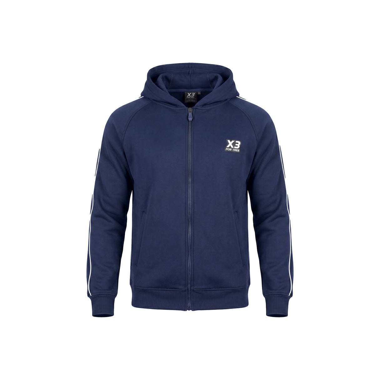 NEVADA Blu - Felpa full zip in cotone caldo